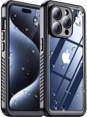 2023 New Designed for iPhone 15 Pro Max Case Waterproof, [Built-in Screen Protector & Glass Camera Protector][Full Body Shockproof][IP68 Underwater][Dropproof] Phone Case for iPhone 15 Pro Max 6.7"