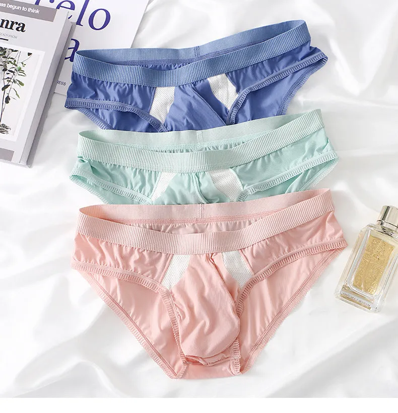 2024 Newest Big Pouch Ice Silk Mesh Men's Brief