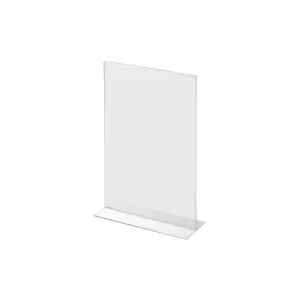 Acrylic Sign Holder 2 Sided T-Type, DL, 100 x 210 mm x 3mm Thickness