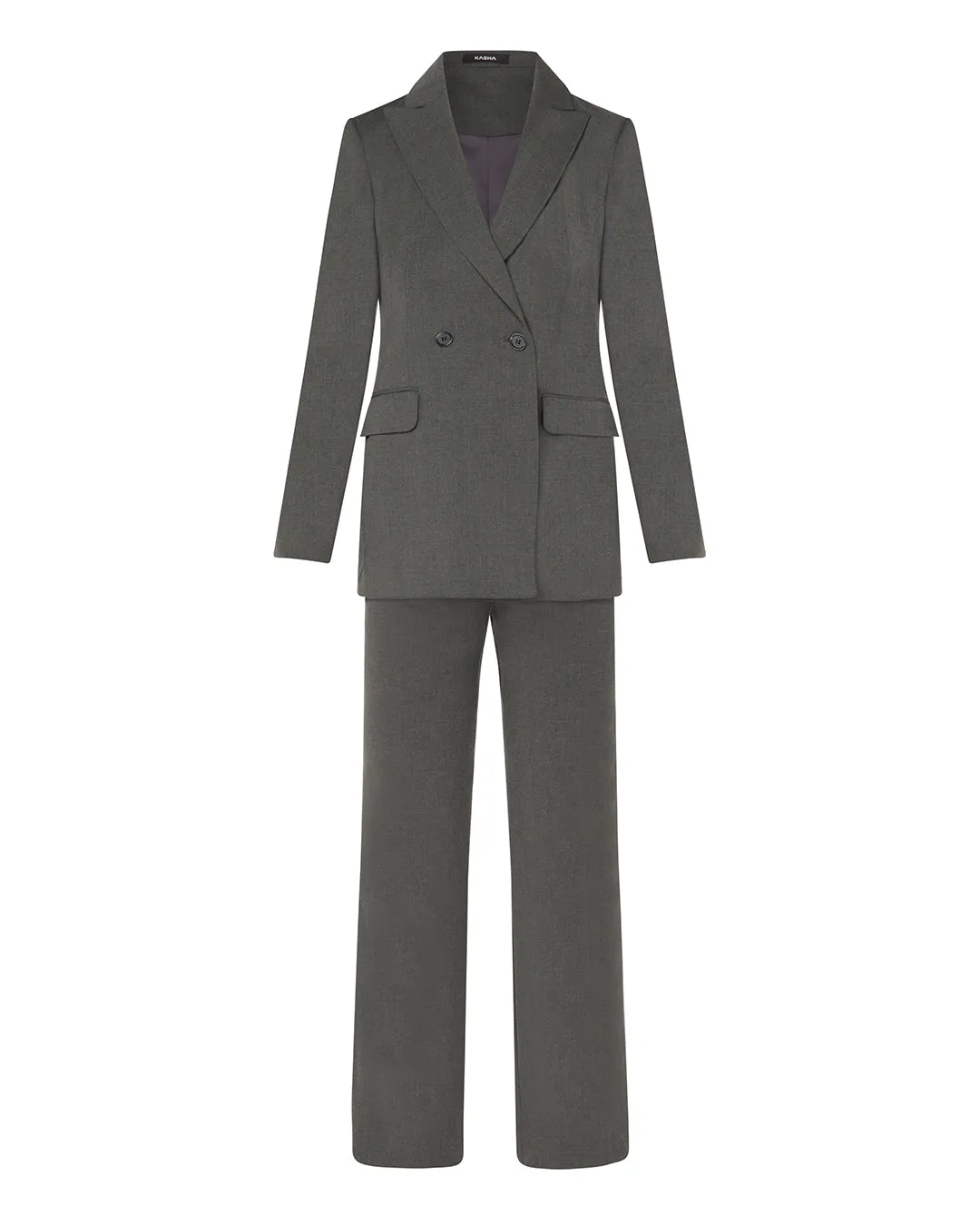 Charcoal Double-Breasted Power Suit - Sleek, Modern, and Timeless Online UAE
