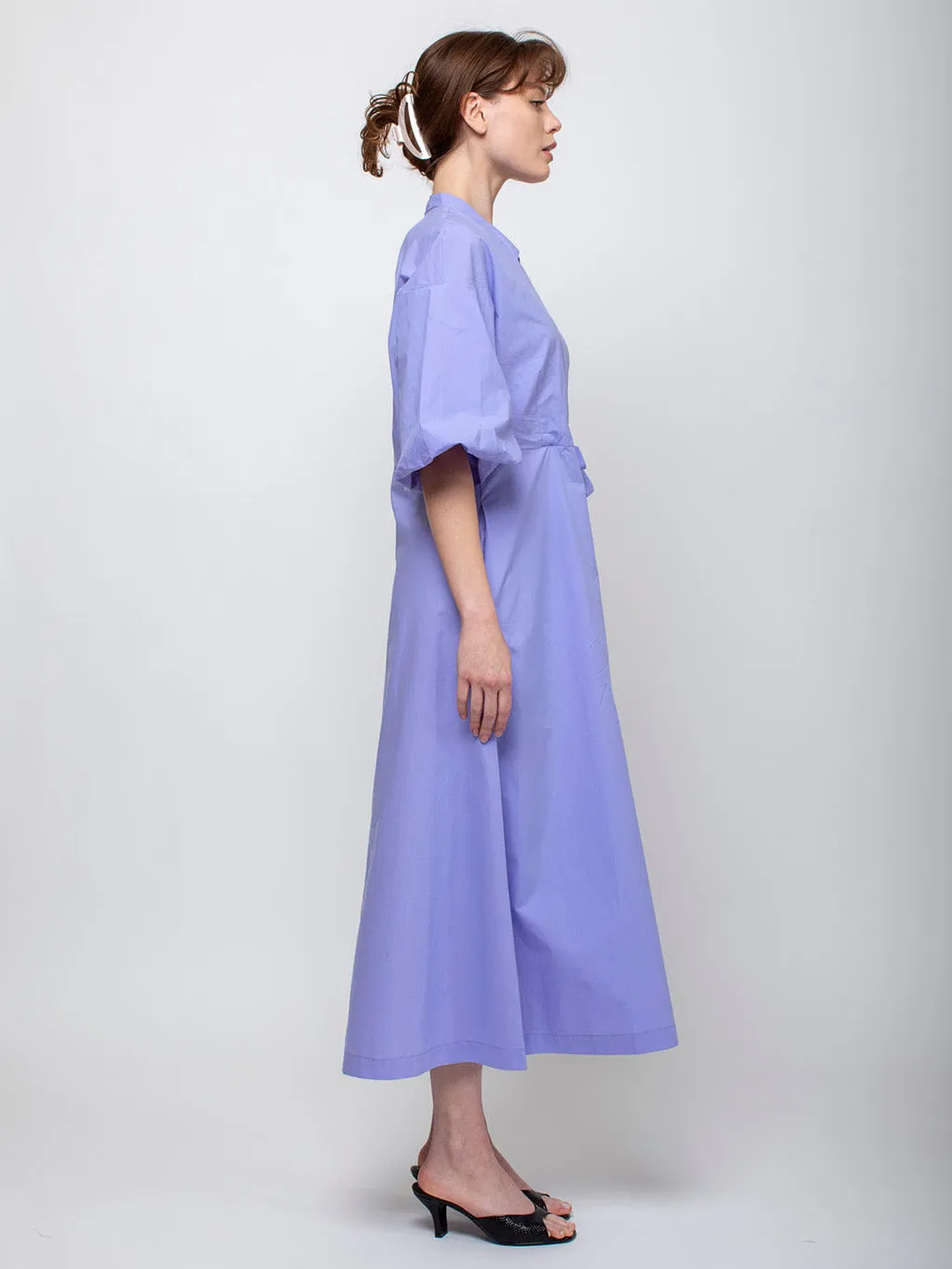 Cotton Poplin Wrap Dress - Wisteria