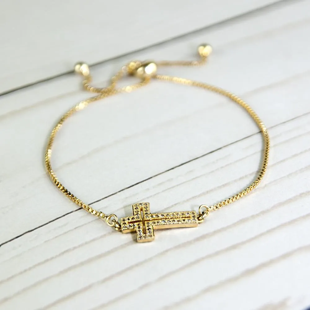 Cross Bracelet - Gold