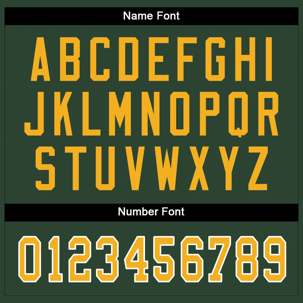 Custom Green Gold-White Mesh Split Fashion Football Jersey