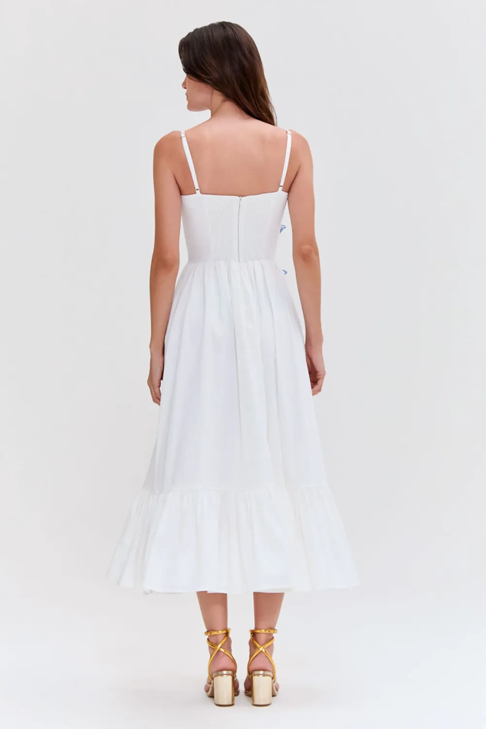 FLUTTER POPLIN BUTTERFLY MIDI DRESS