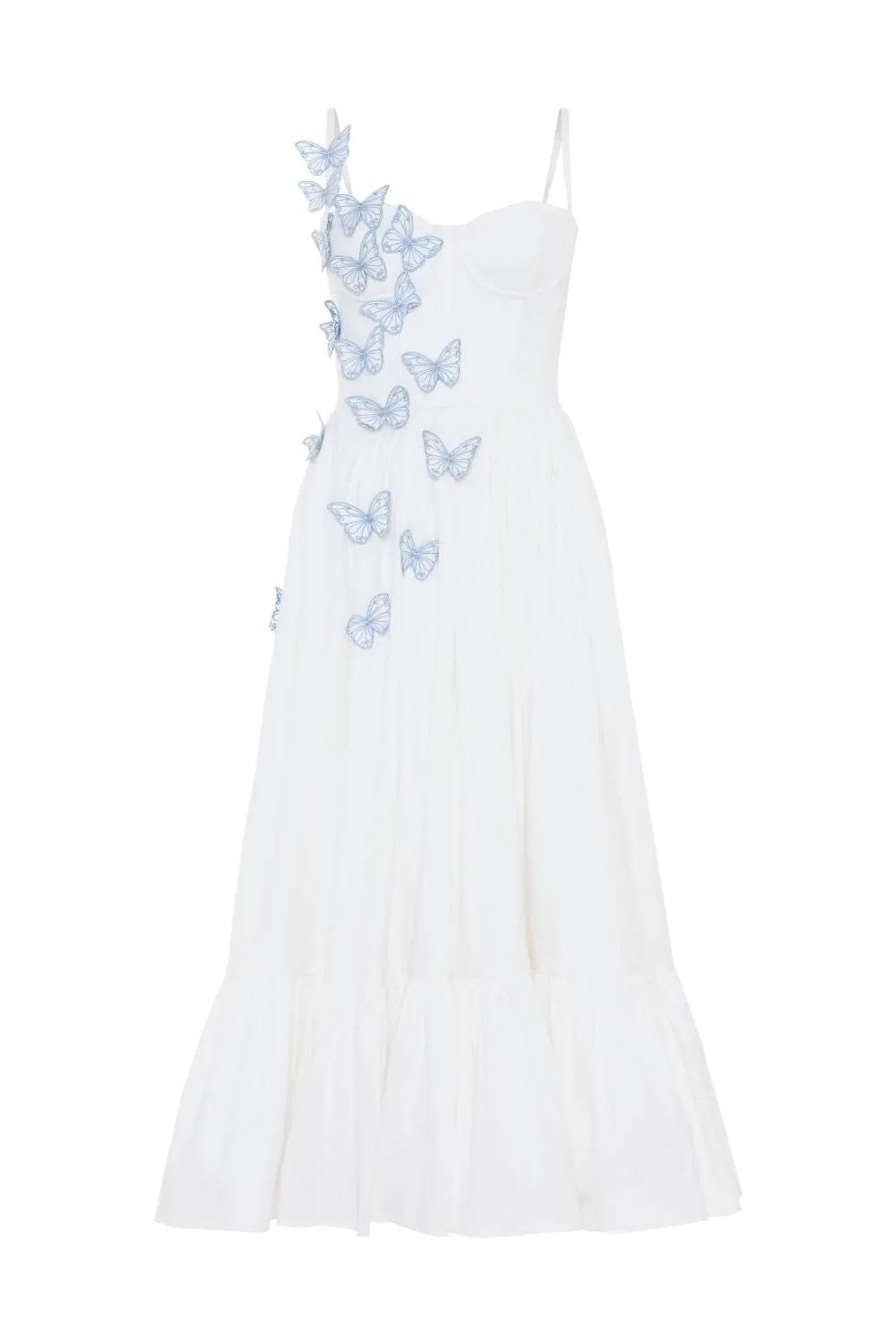 FLUTTER POPLIN BUTTERFLY MIDI DRESS