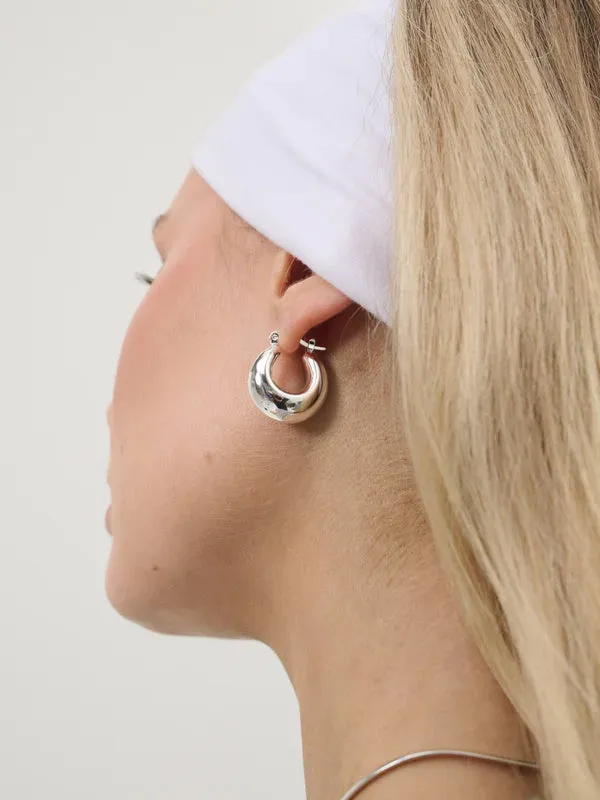Forte Hoop Sterling Silver Plated Earrings