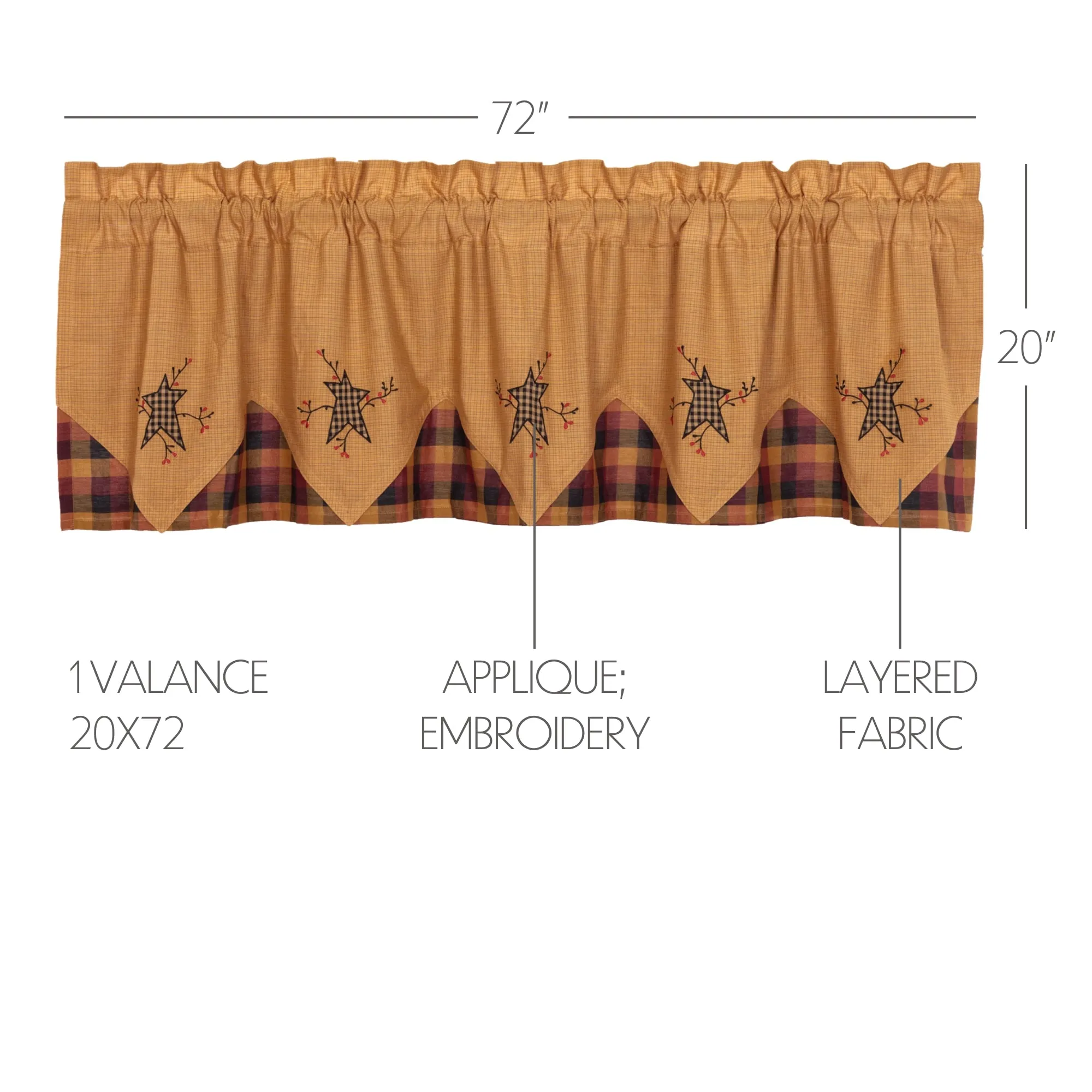 Heritage Farms Primitive Star and Pip Valance Layered