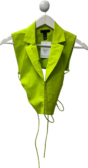h:ours Lime Green Backless Corset Top UK S