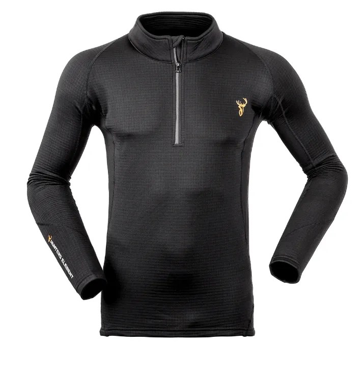 Hunters Element Core  Long Sleeve Zip Top - Black