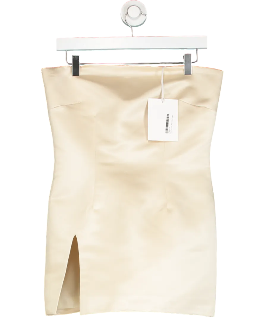 Hyphen Store Cream Champagne Split Mini Dress UK 10
