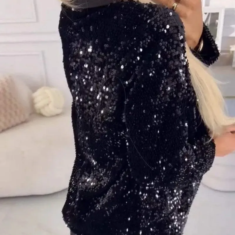 Limited Sale 50% OFFWomen's Fashionable Long Sleeve Sequin Blazer