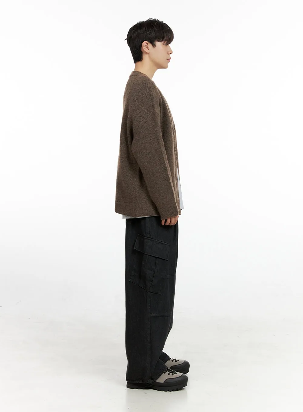 Men's Buttoned Oversize Cardigan IN422