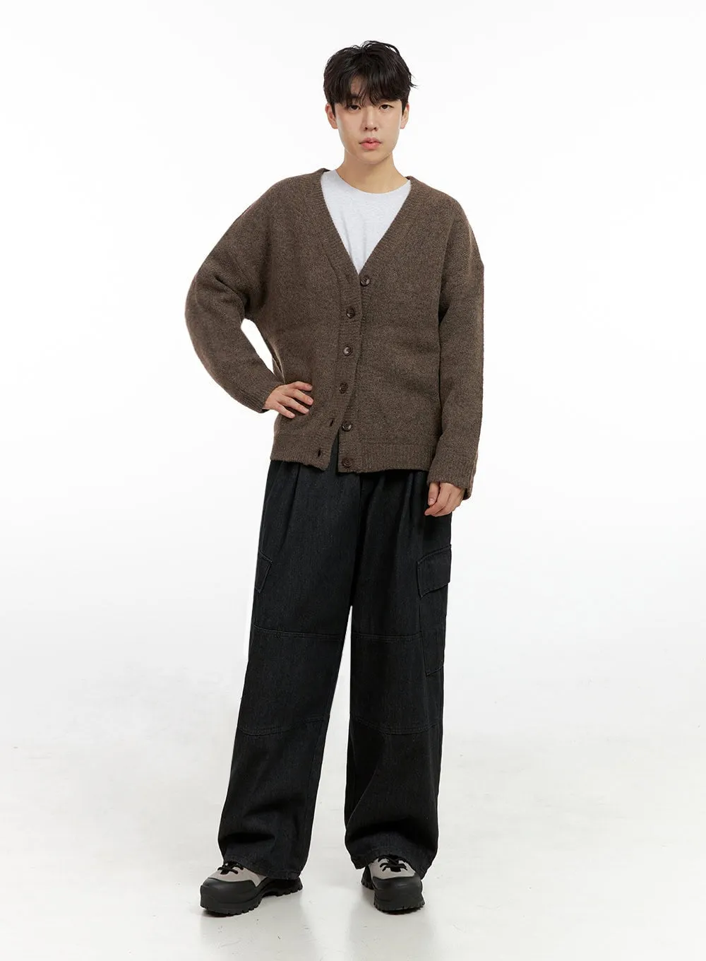 Men's Buttoned Oversize Cardigan IN422