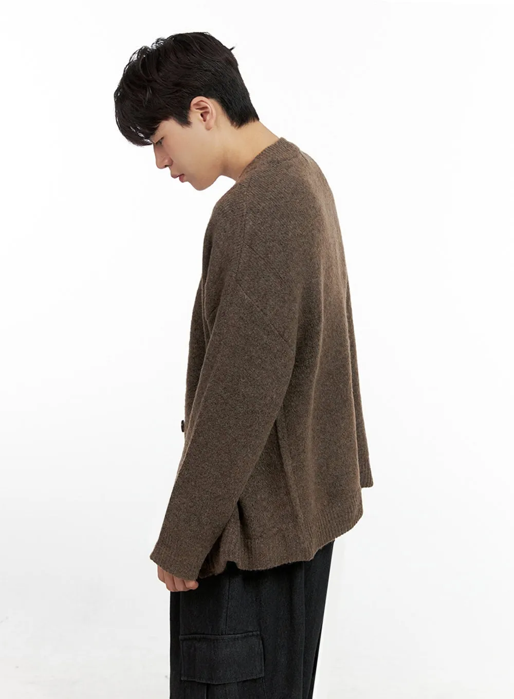 Men's Buttoned Oversize Cardigan IN422