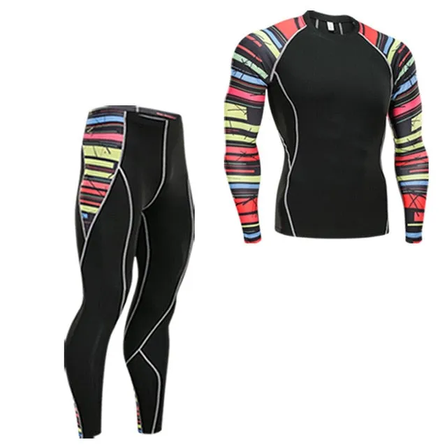 Men's Compression Shirt Pants Long Johns Tracksuit