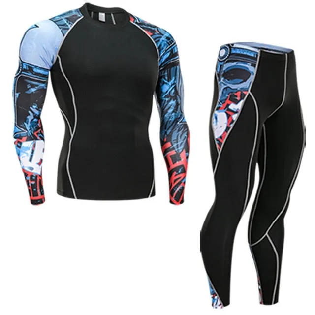Men's Compression Shirt Pants Long Johns Tracksuit