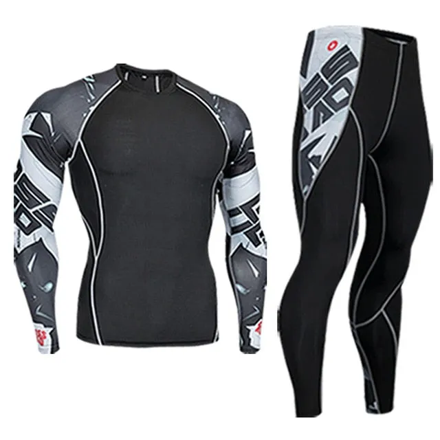 Men's Compression Shirt Pants Long Johns Tracksuit