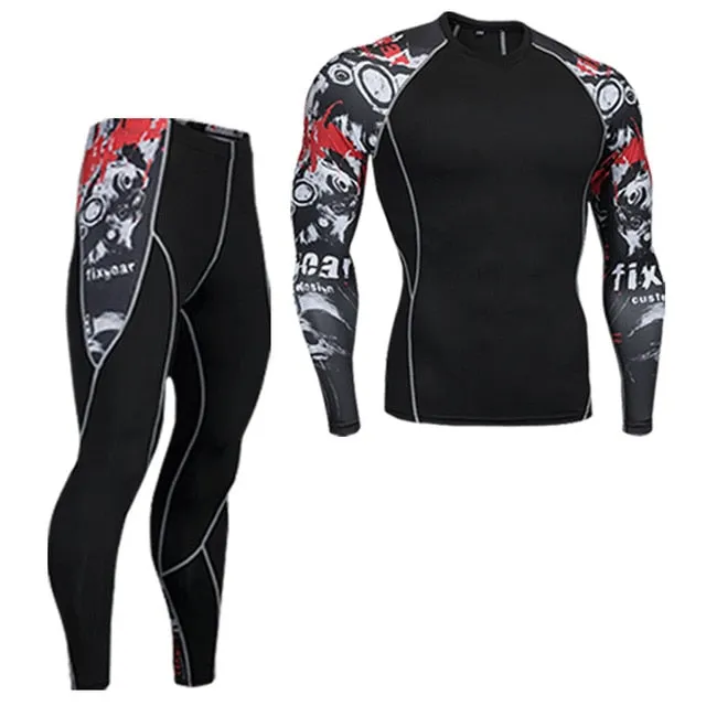 Men's Compression Shirt Pants Long Johns Tracksuit