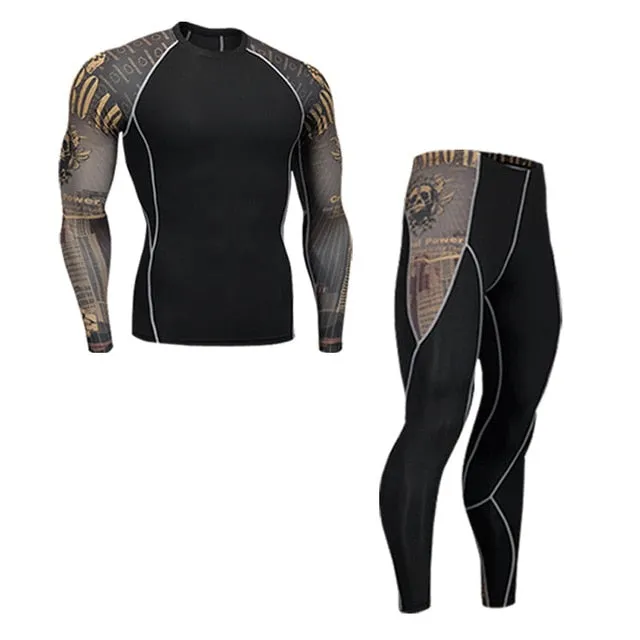 Men's Compression Shirt Pants Long Johns Tracksuit
