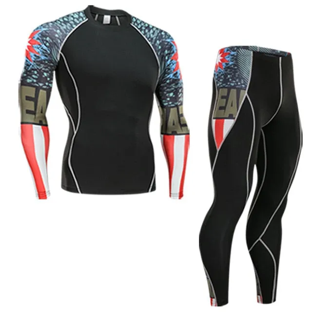 Men's Compression Shirt Pants Long Johns Tracksuit