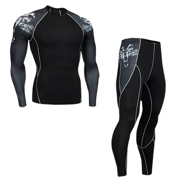 Men's Compression Shirt Pants Long Johns Tracksuit