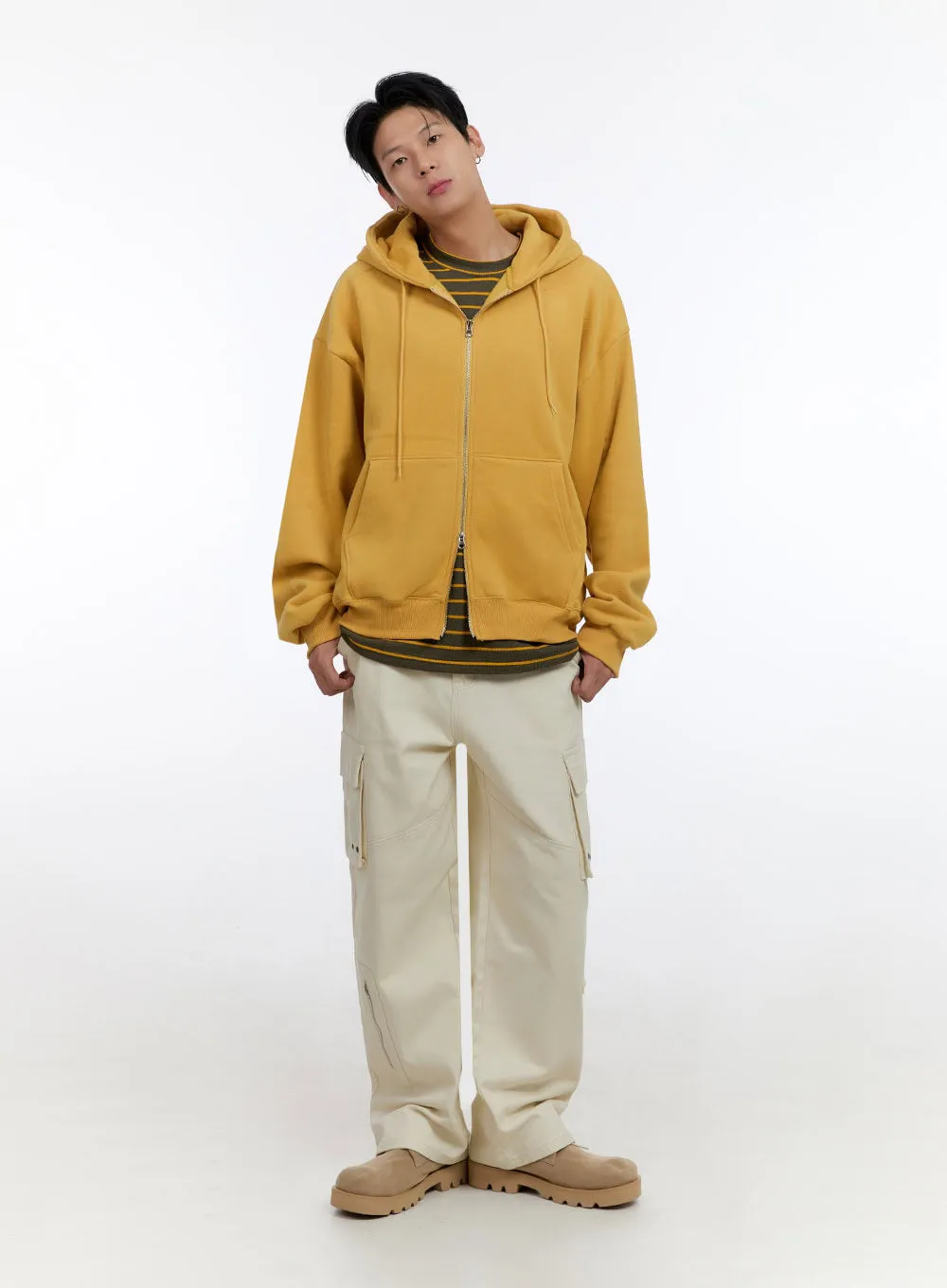 Men's Cozy Double Zip-Up Hoodie IO428