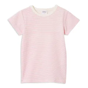 Milky Pink Stripe Rib T-Shirt