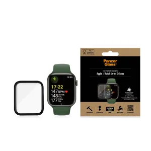 [OPEN BOX] PANZERGLASS Apple Watch Series 7/8 41mm Screen Protector Glass Super Plus - Black Frame - Clear