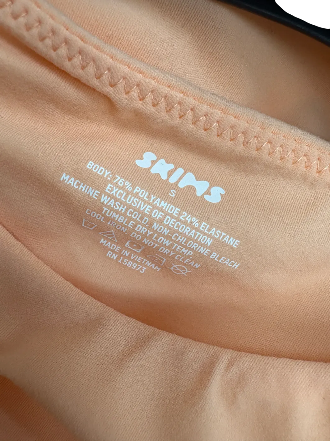 SKIMS Peach High Neck Bodysuit UK S