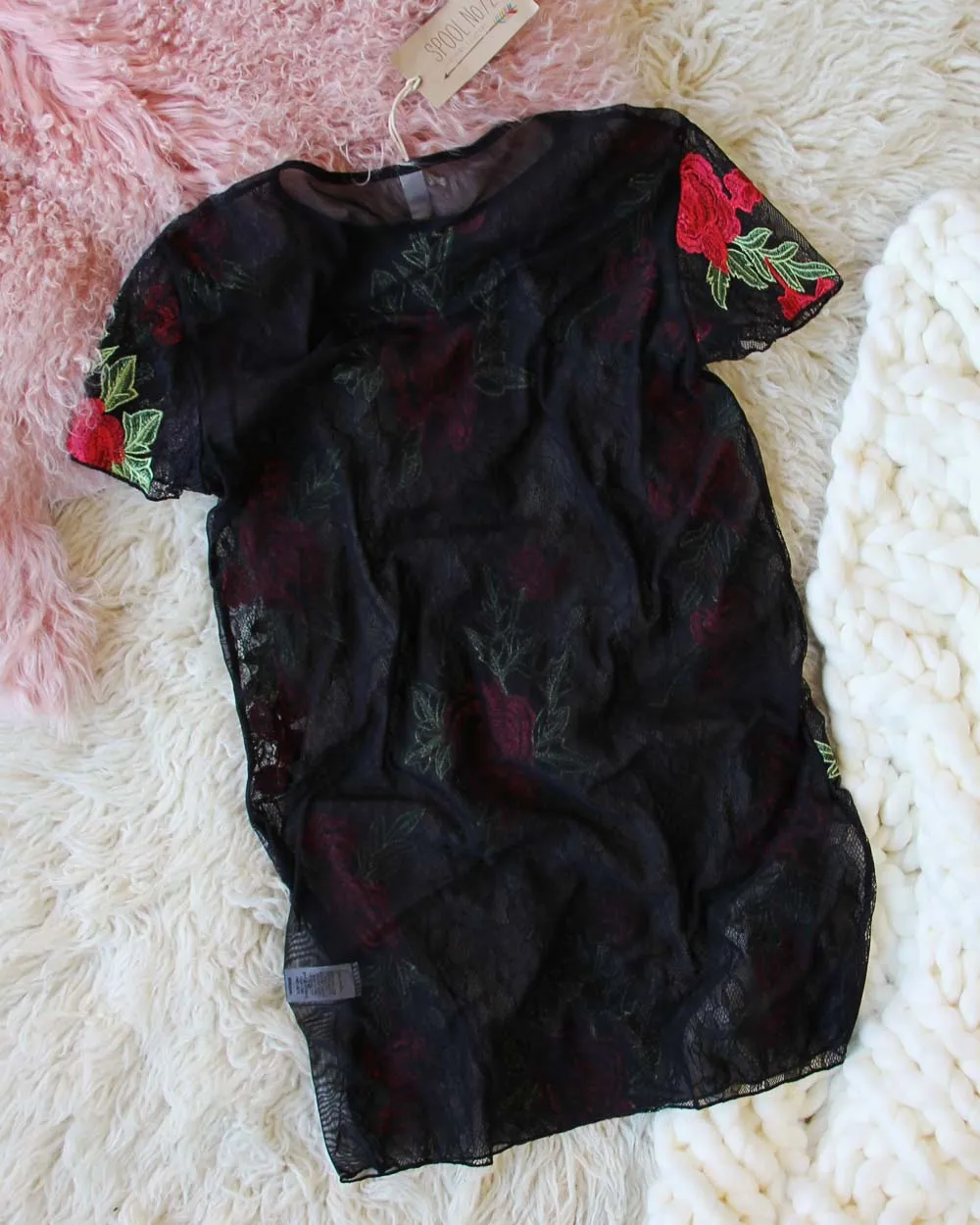 Sugared Rose Layering Tunic in Black