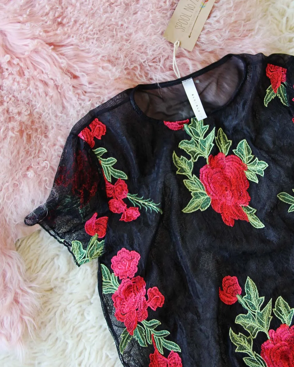 Sugared Rose Layering Tunic in Black