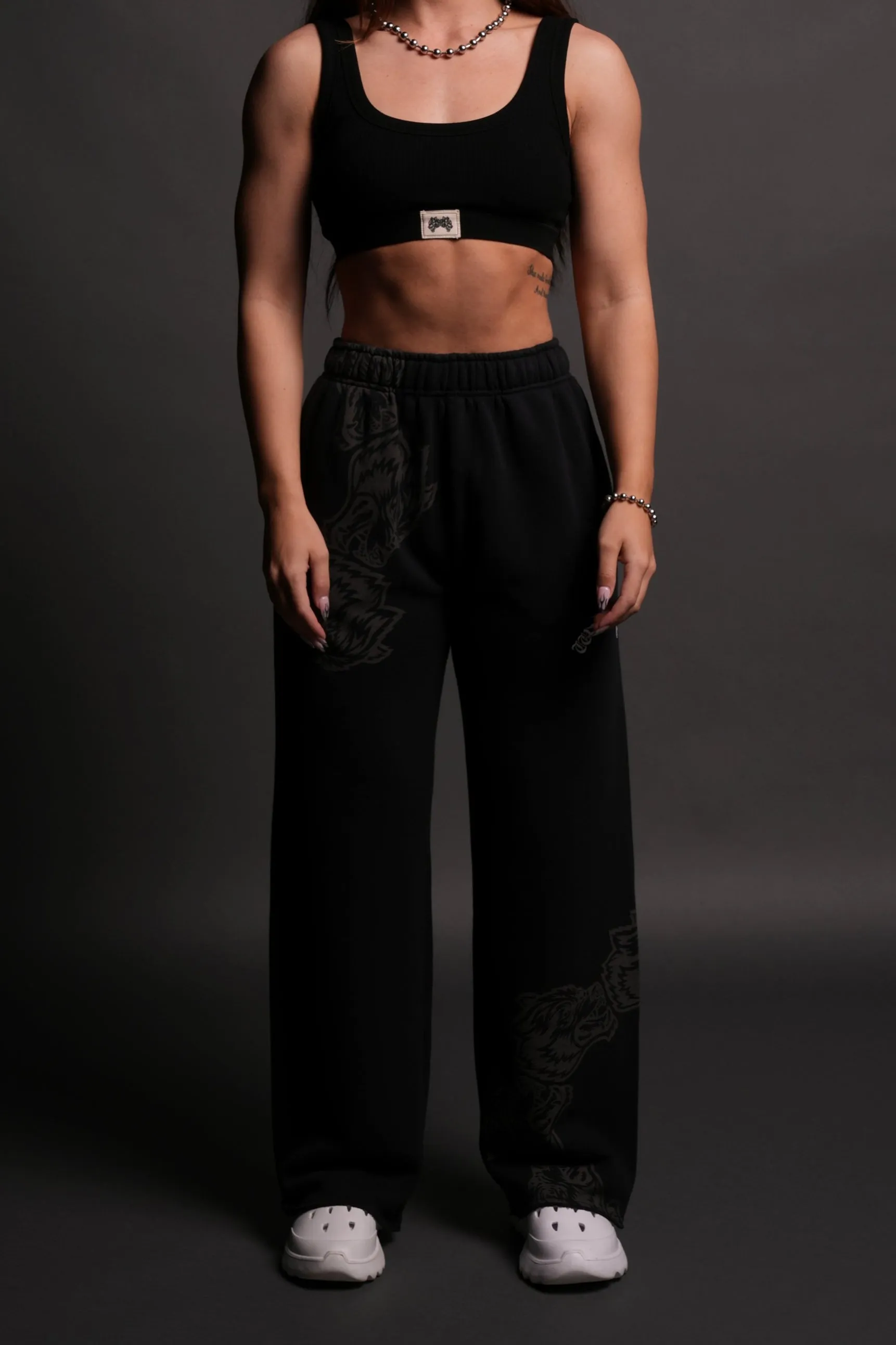 Surrounded By Family She Big Cozy Sweats in Black