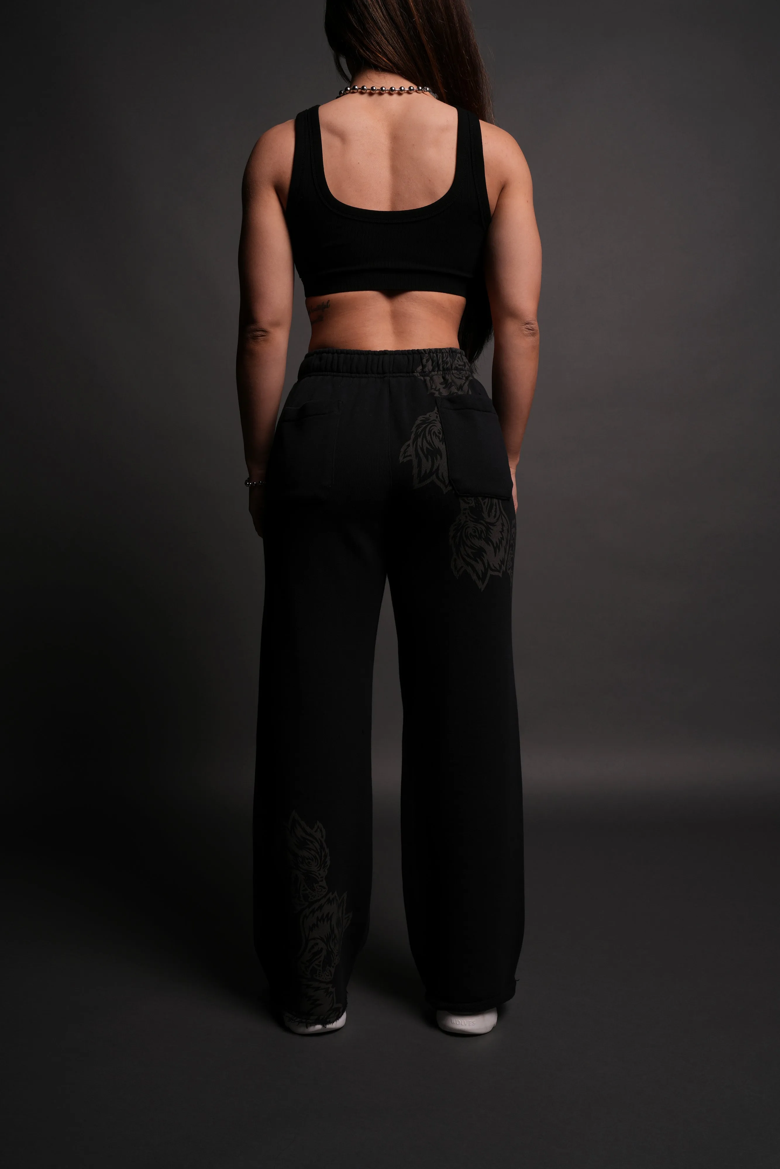 Surrounded By Family She Big Cozy Sweats in Black