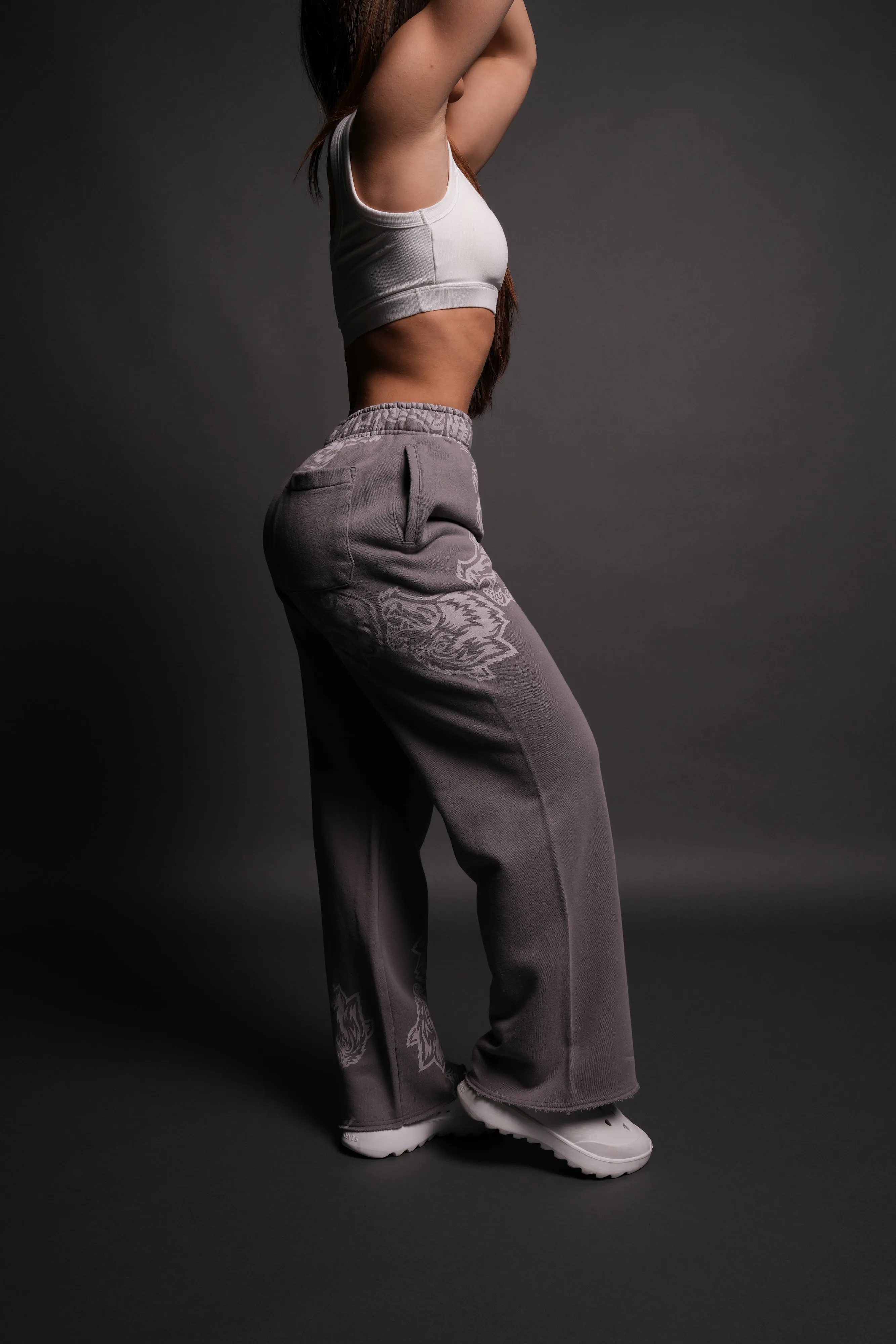 Surrounded By Family She Big Cozy Sweats in Pale Gray