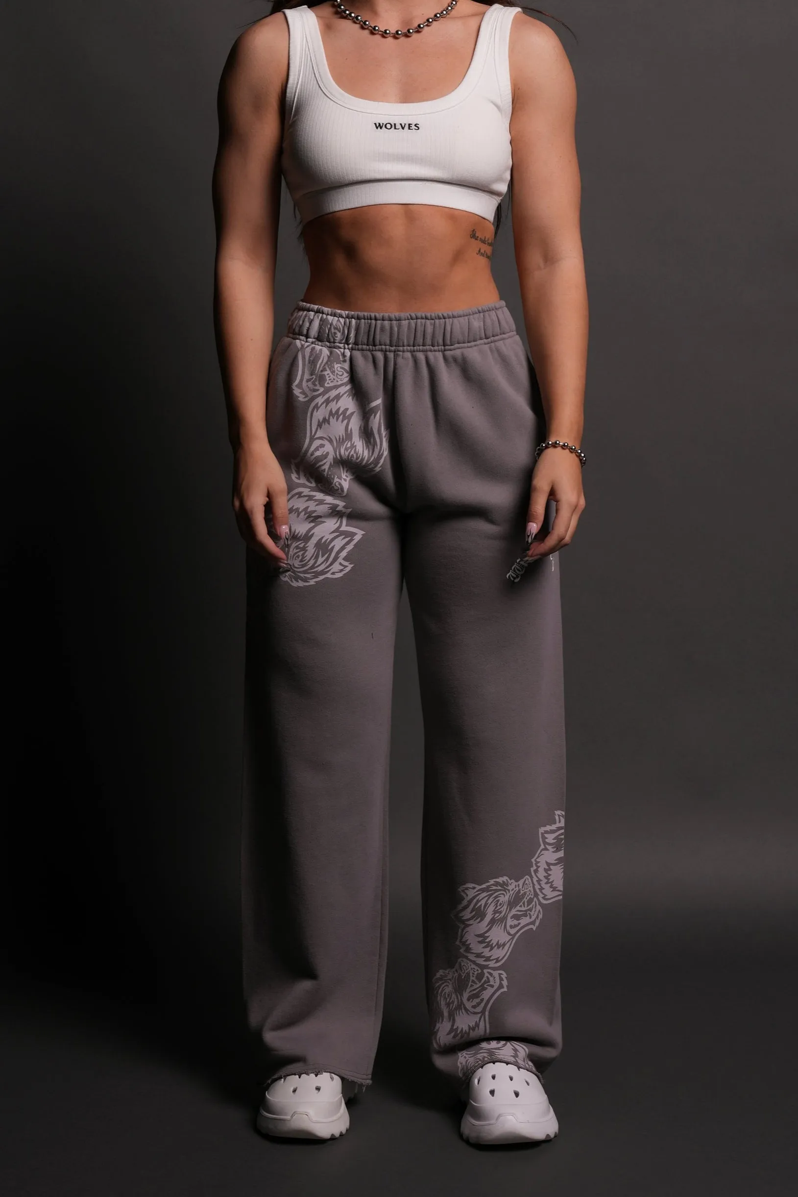 Surrounded By Family She Big Cozy Sweats in Pale Gray