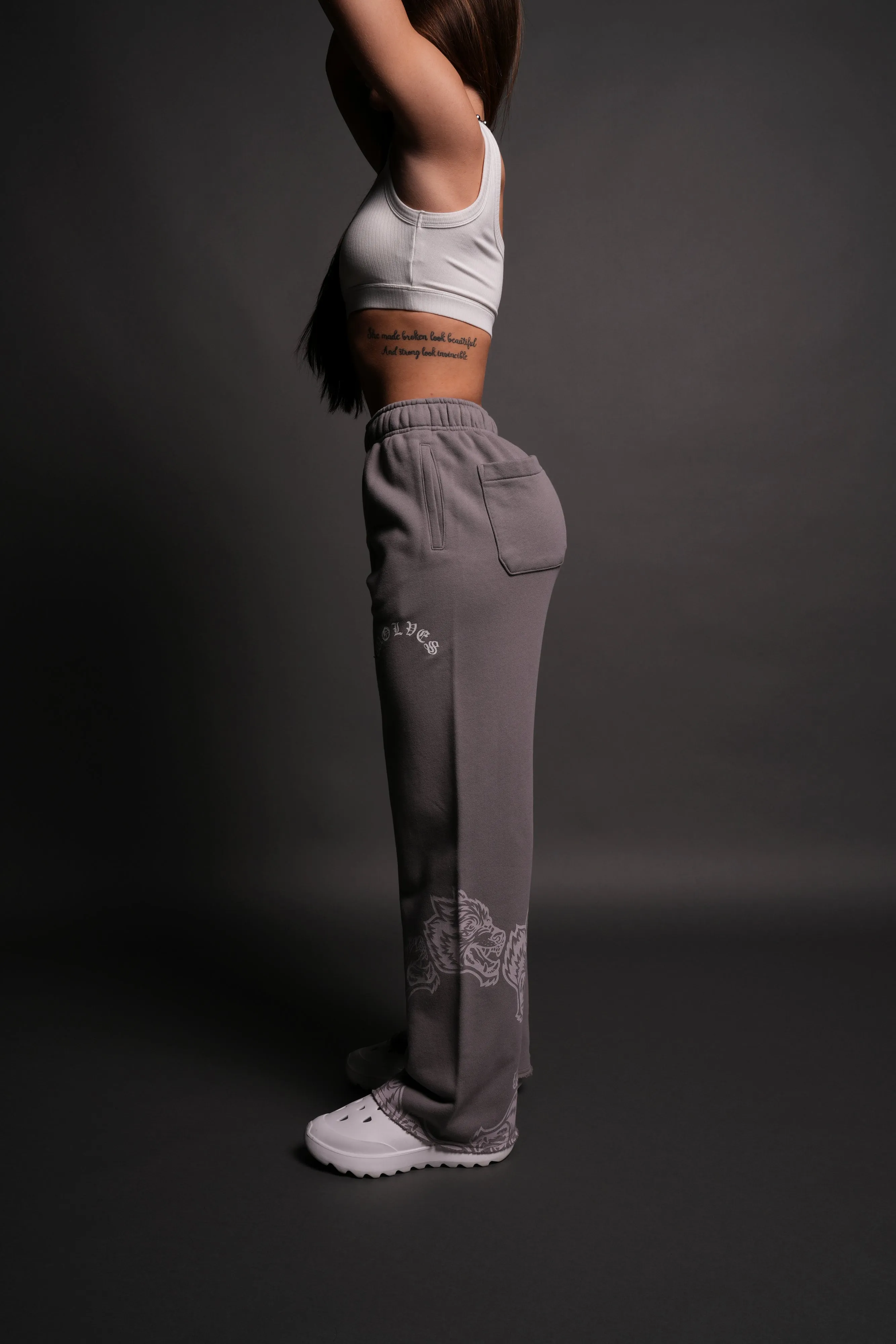 Surrounded By Family She Big Cozy Sweats in Pale Gray