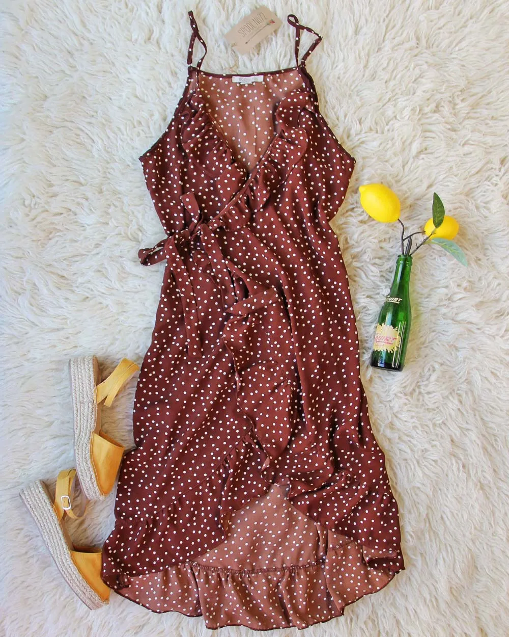 Villa Wrap Dress in Brown