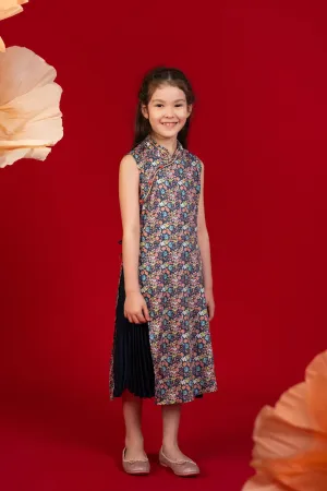 Wrap Cheongsam - Navy Floral